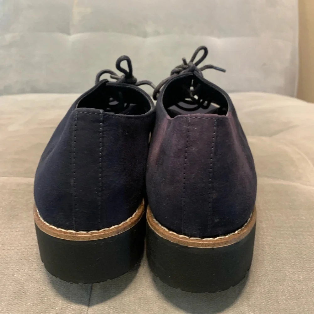 New Graceland Classic Oxford Lace Dress Shoes Faux Suede Navy Blue Size 41